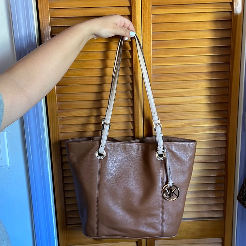 Michael Kors Brown Leather Tote Bag